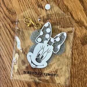 NWT Stoney Clover bag charm - silver glitter Minnie Mouse